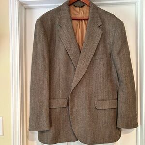 Mens Deansgate Tweed Suit Coat Sz 48R Brown/Tan